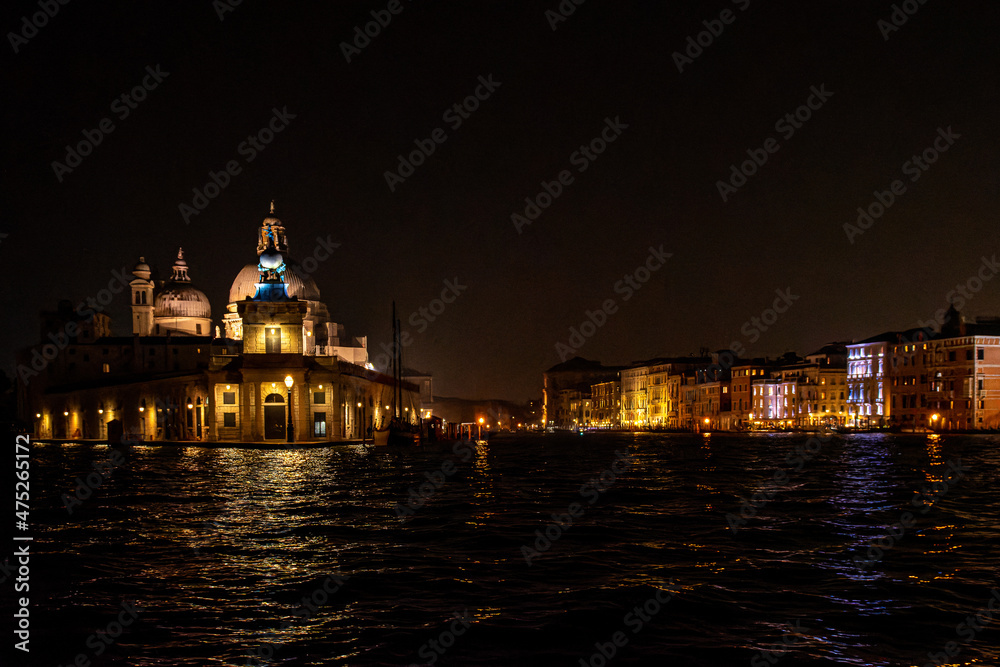 Venice at night. Grand Canal