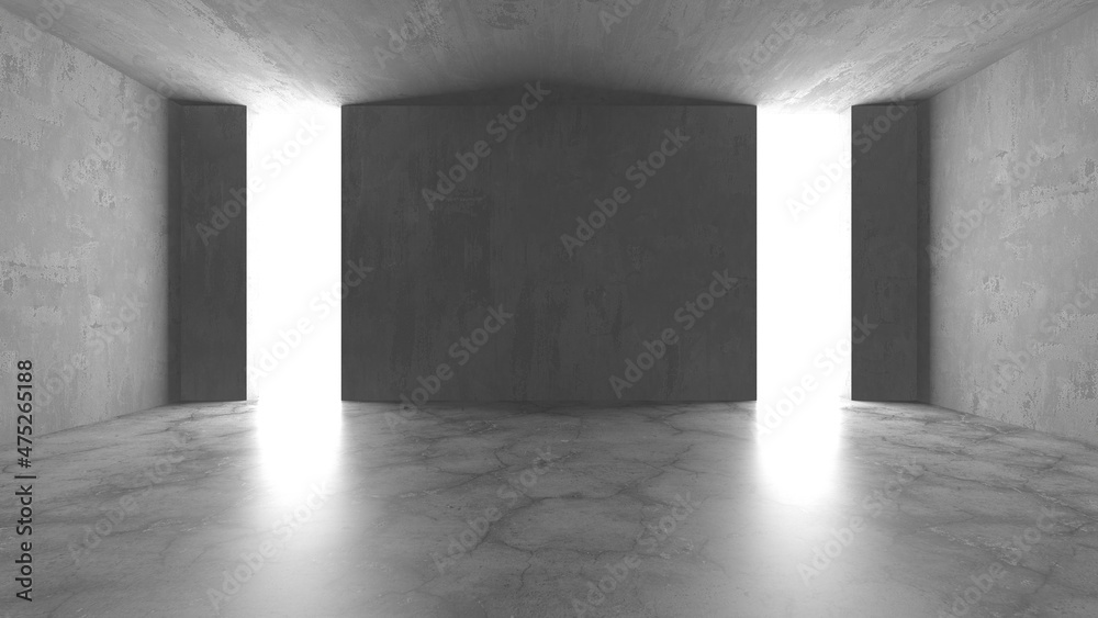 Dark Concrete Wall Architecture. Empty Room Dark Concrete Wall Architecture. Empty Room