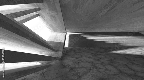 Abstract architecture background. Empty rough concrete interior