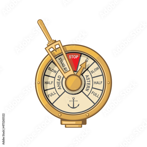 Engine order telegraph, EOT or Chadburn, communication device used on ship or submarine for pilot on bridge to order engineers in engine room to power vessel at certain desired speed