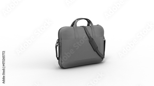 Side view of laptop bag without shadow 3d render