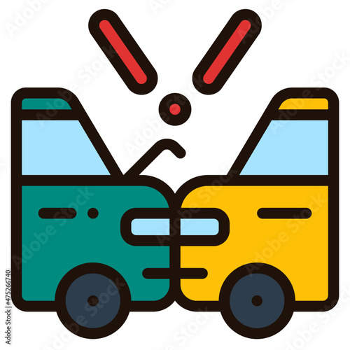 accident filled outline icon