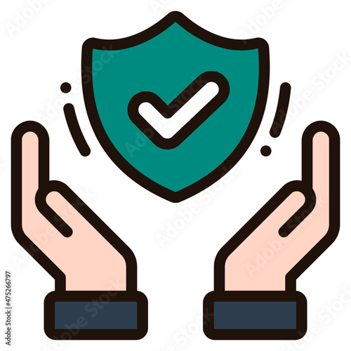 hands filled outline icon