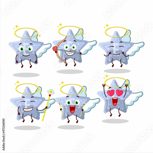 Star blue gummy candy E cartoon designs as a cute angel character