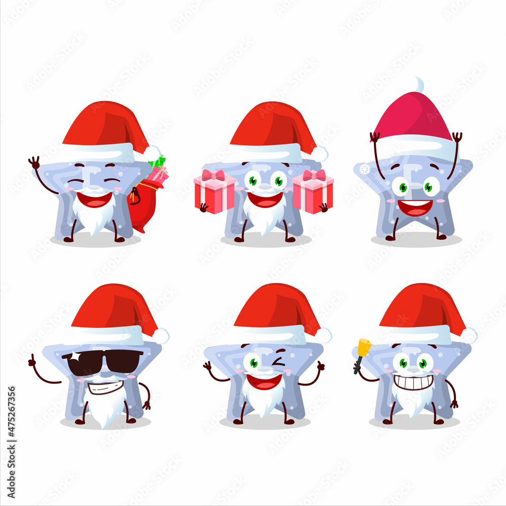 Santa Claus emoticons with star blue gummy candy E cartoon character