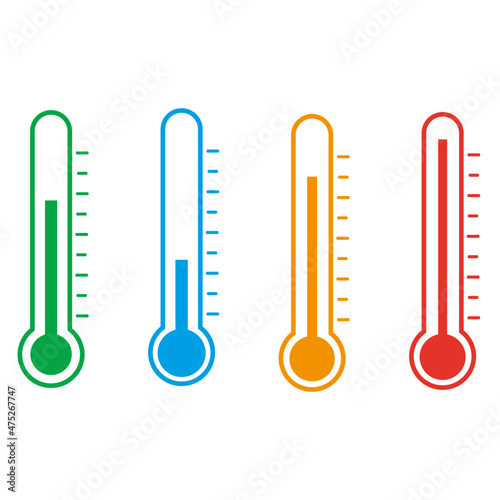 Temperature symbol. Thermometer simple icons. Vector