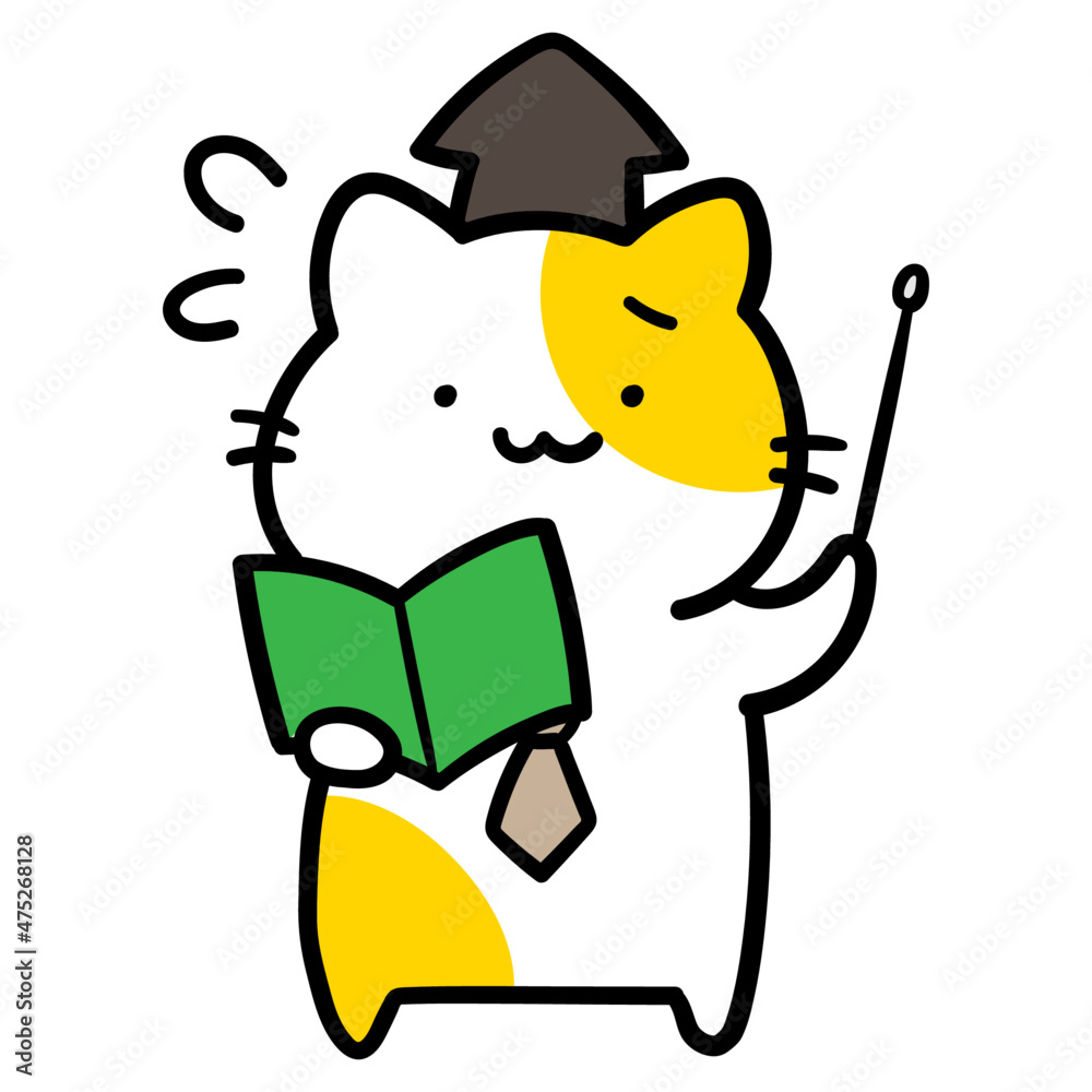 Vecteur Stock 困惑する教授になったかわいいねこのキャラクターの手書き風イラスト Adobe Stock Vecteur Stock 困惑する教授になったかわいいねこのキャラクターの手書き風イラスト Adobe Stock