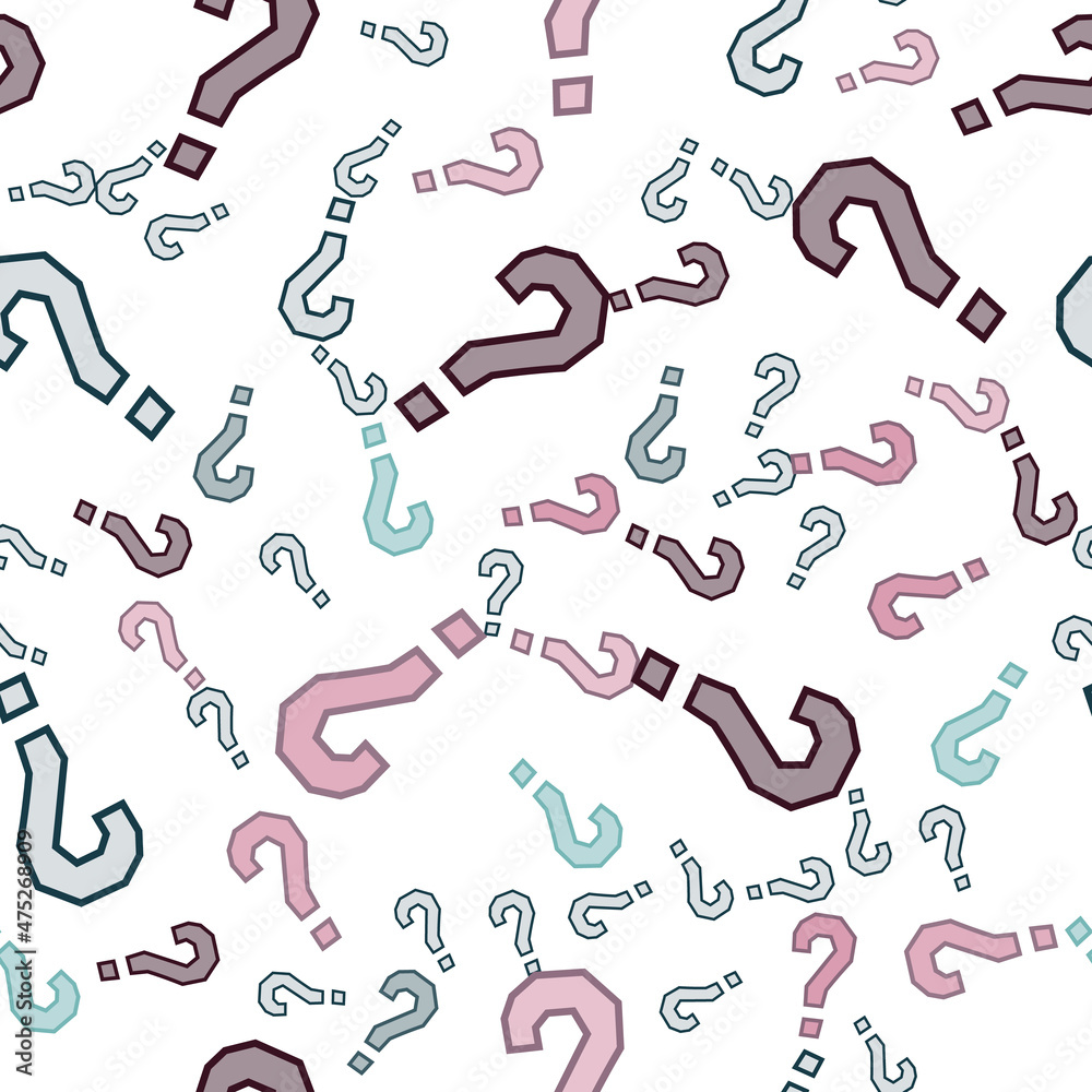 Quiz seamless pattern. Question marks, doubt, faq Quiz seamless pattern. Question marks, doubt, faq