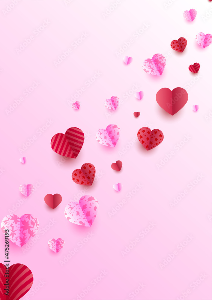 Happy Valentine day Pink Papercut style Love card design background Happy Valentine day Pink Papercut style Love card design background