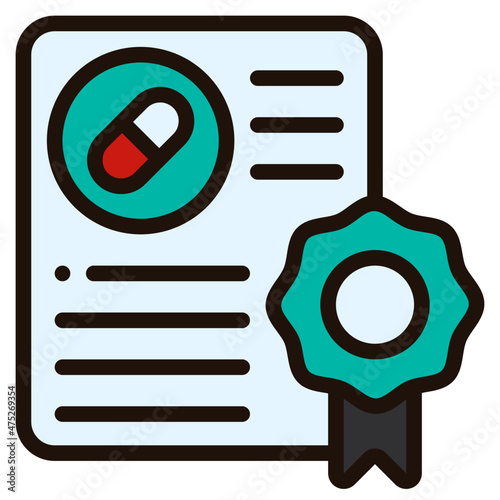 certificate filled outline icon