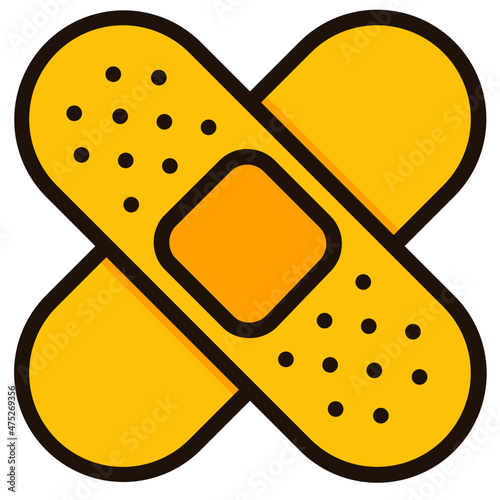 band aid filled outline icon