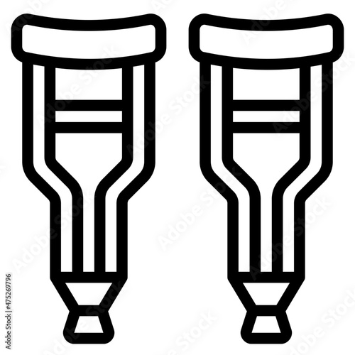 crutches outline icon