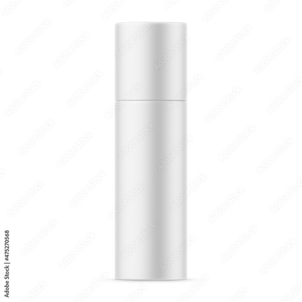 Spray tin can for branding, deodorant can mockup template on isolated white background, 3d illustration Spray tin can for branding, deodorant can mockup template on isolated white background, 3d illustration