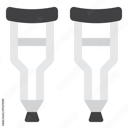 crutches flat icon
