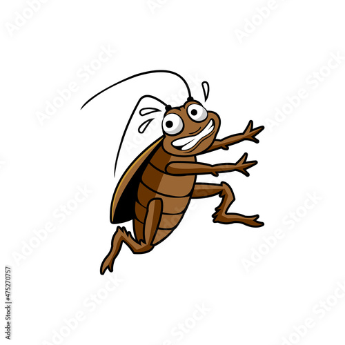 scared cockroach cartoon vektor template
