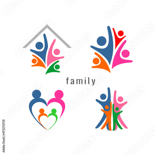 abstract family logo vector template