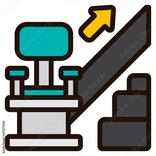 stair filled outline icon