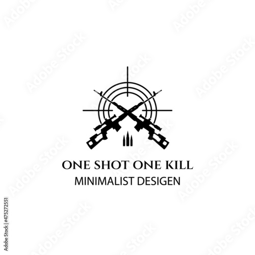 sniper vintage logo vector illustration minimalist icon design creative photo