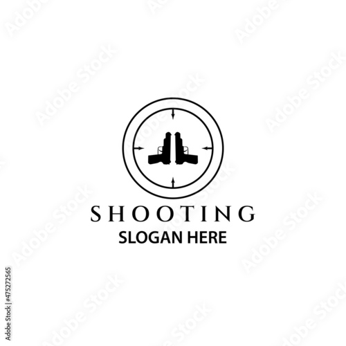 gun vintage logo vector illustration minimalist icon design