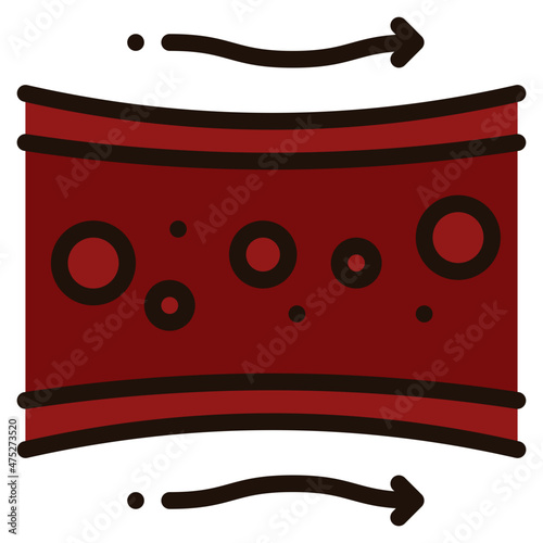 blood vessel filled outline icon