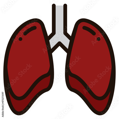 lung filled outline icon