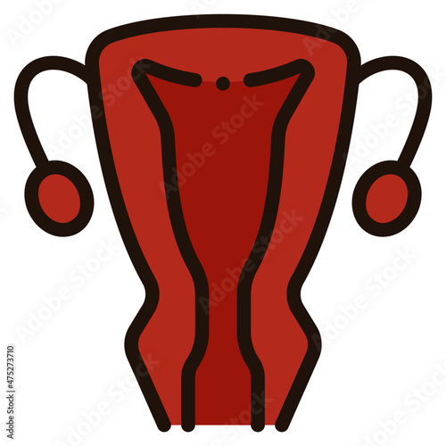 uterus filled outline icon