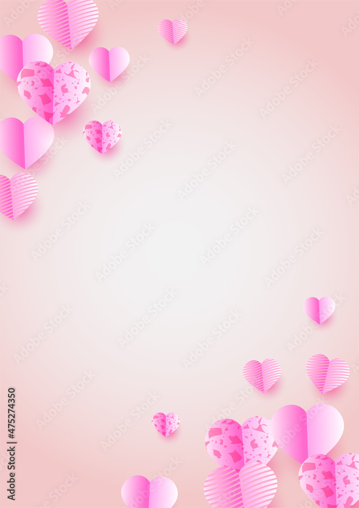 Lovely Glow Pink Papercut style design background