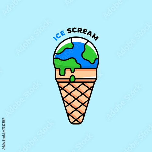 yummy ice cream logo Premium Vector