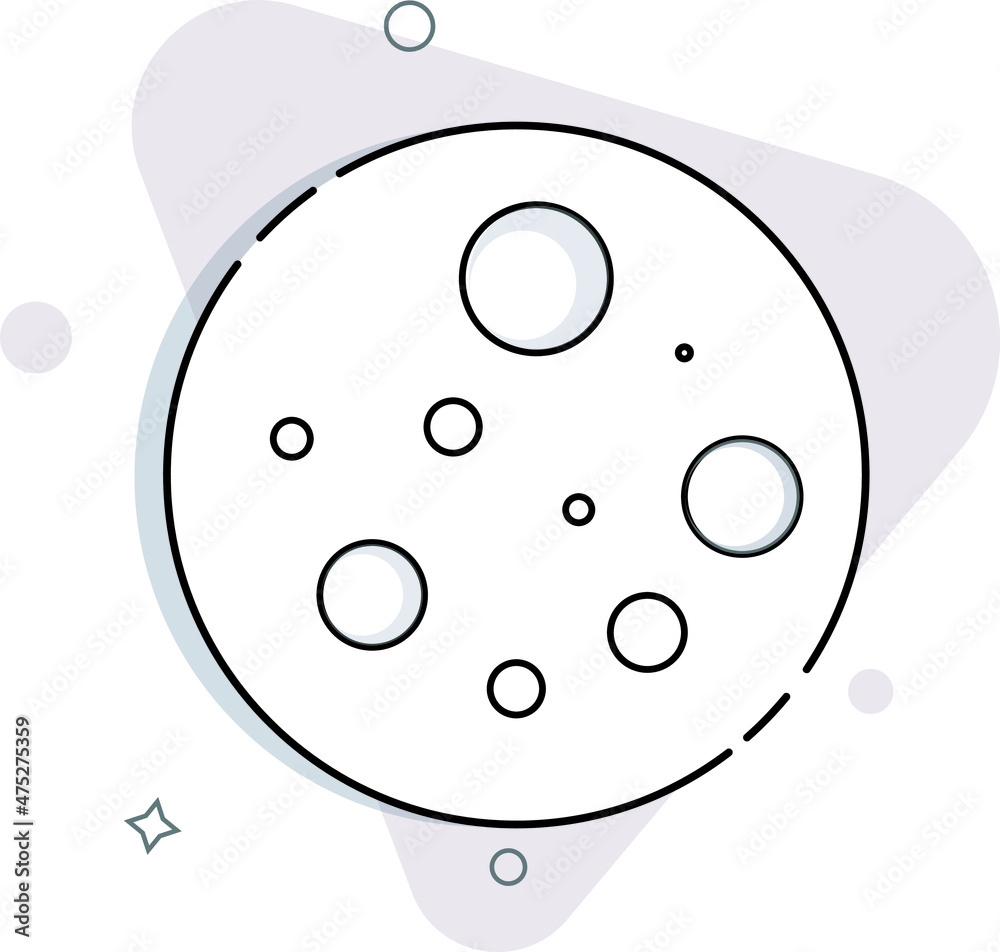Moon icon color, black and white, outline. Isolated illustratiun sign symbol. Moon icon color, black and white, outline. Isolated illustratiun sign symbol.