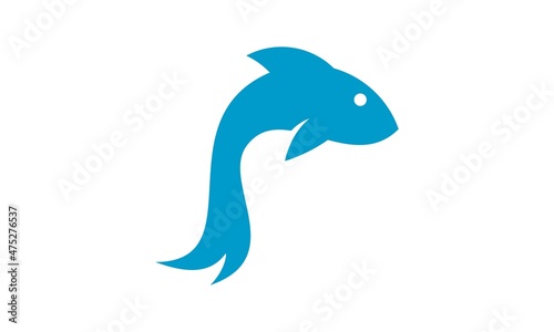 long tail fish vector logo