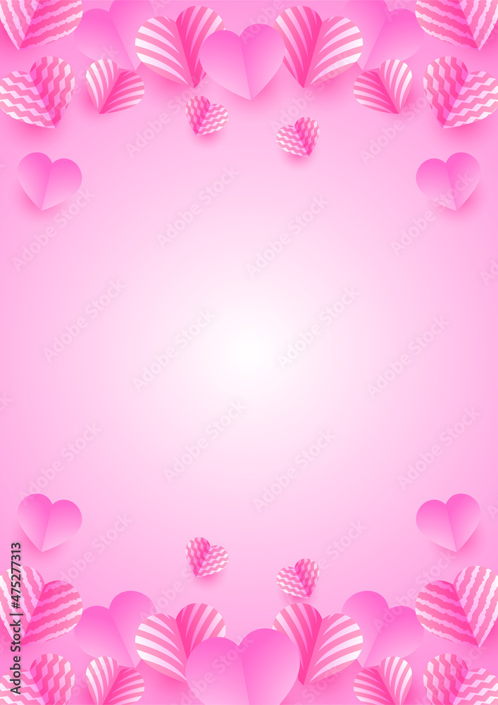 Happy Valentine day Pink Papercut style Love card design background. Design for special days, women's day, birthday, mother's day, father's day, Christmas, and wedding. Happy Valentine day Pink Papercut style Love card design background. Design for special days, women's day, birthday, mother's day, father's day, Christmas, and wedding.