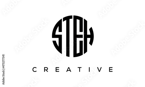 STEH letters circle logo design vector template