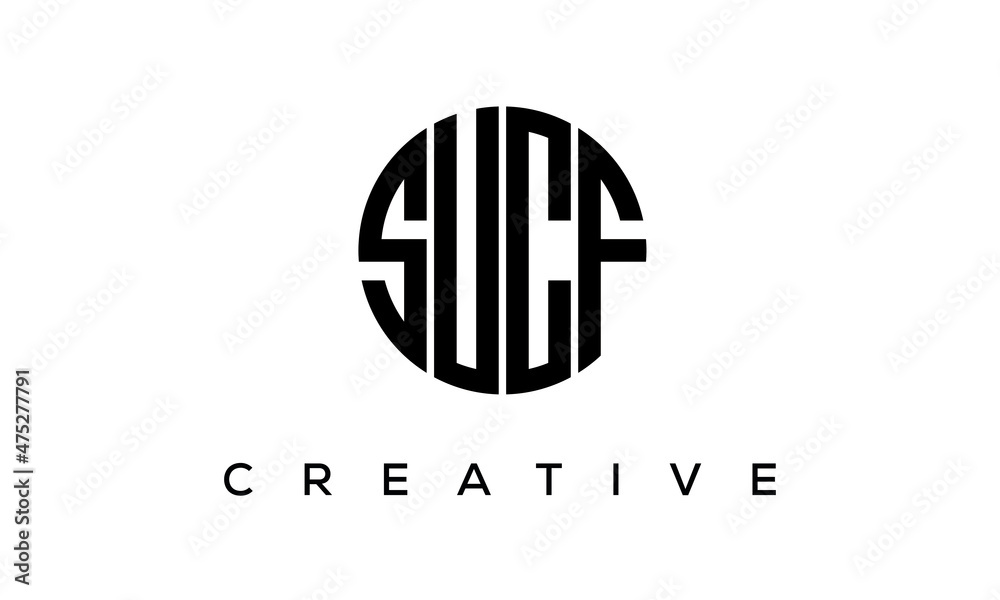 SUCF letters circle logo design vector template SUCF letters circle logo design vector template