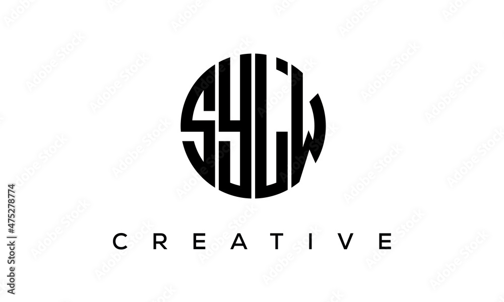 SYLW letters circle logo design vector template SYLW letters circle logo design vector template
