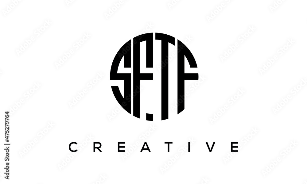 SFTF letters circle logo design vector template	