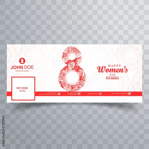 8th march international happy womens day facebook cover banner