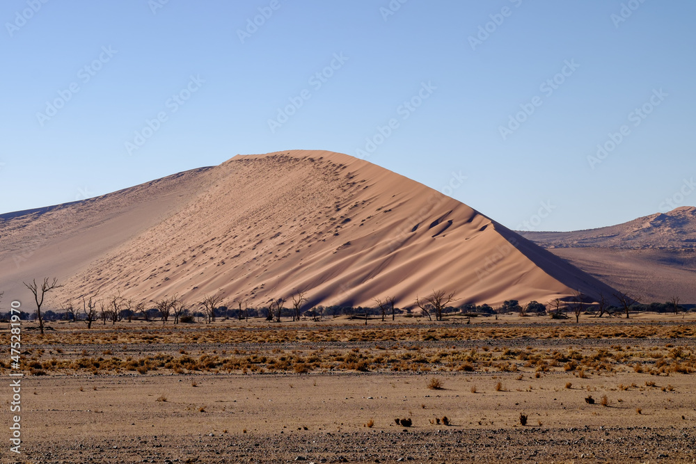 Deadvlei is located near the famous salt pan of Sossusvlei, inside the Namib-Naukluft Park in Namibia Deadvlei is located near the famous salt pan of Sossusvlei, inside the Namib-Naukluft Park in Namibia