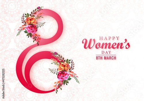 Happy womens day 8th march greeting card background