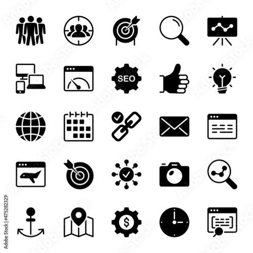 Glyph icons for search engine optimization.