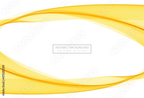 Abstract yellow stylish flowing wave on white background