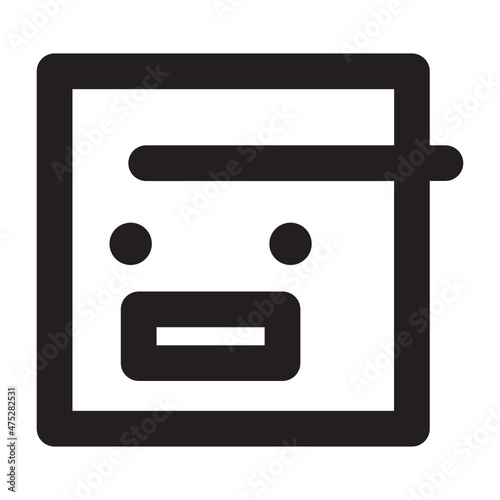 surprise face line icon