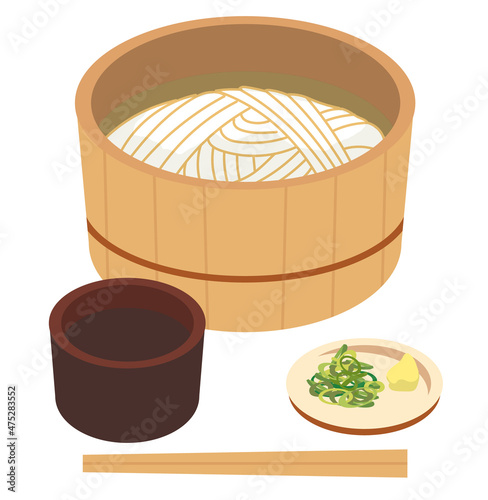 桶に入った釜揚げうどんセット＿正方形