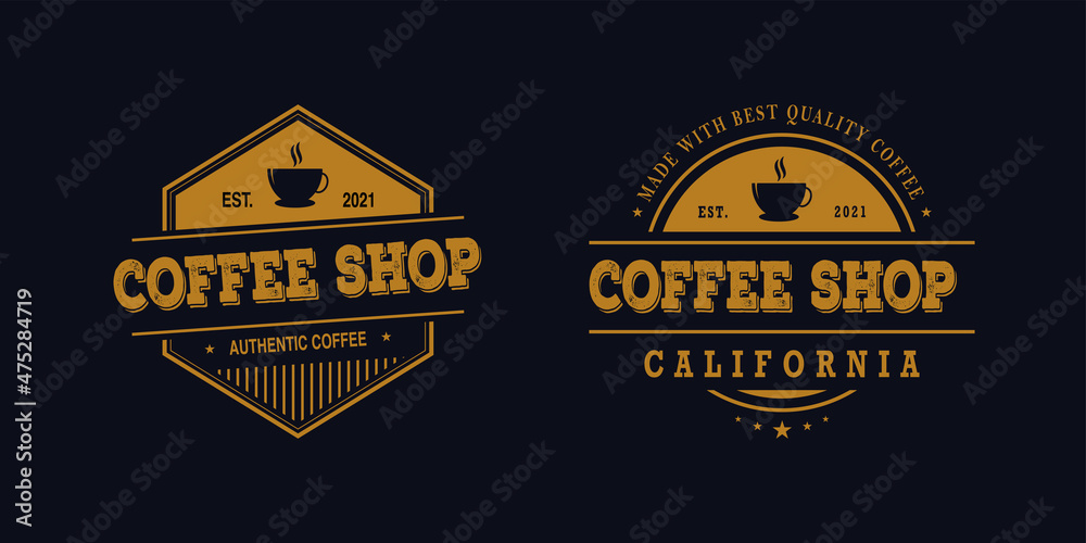 coffee shop badge logo vector design