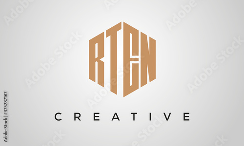 creative polygon RTEN letters logo design, vector template photo