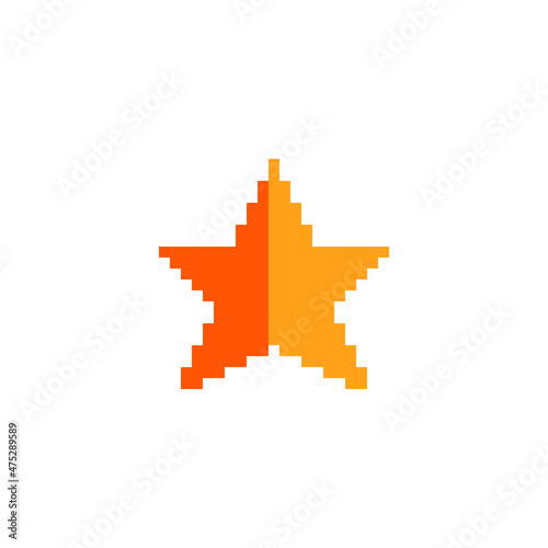 Star pixel art style icon. 8-bit. Isolated abstract vector illustration.