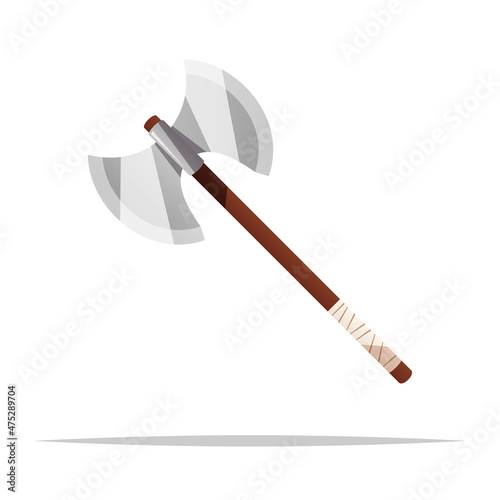Double battle axe vector isolated illustration