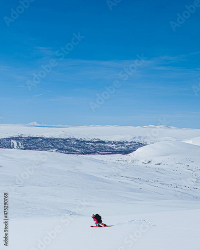 skiing in the big mountains of Sweden