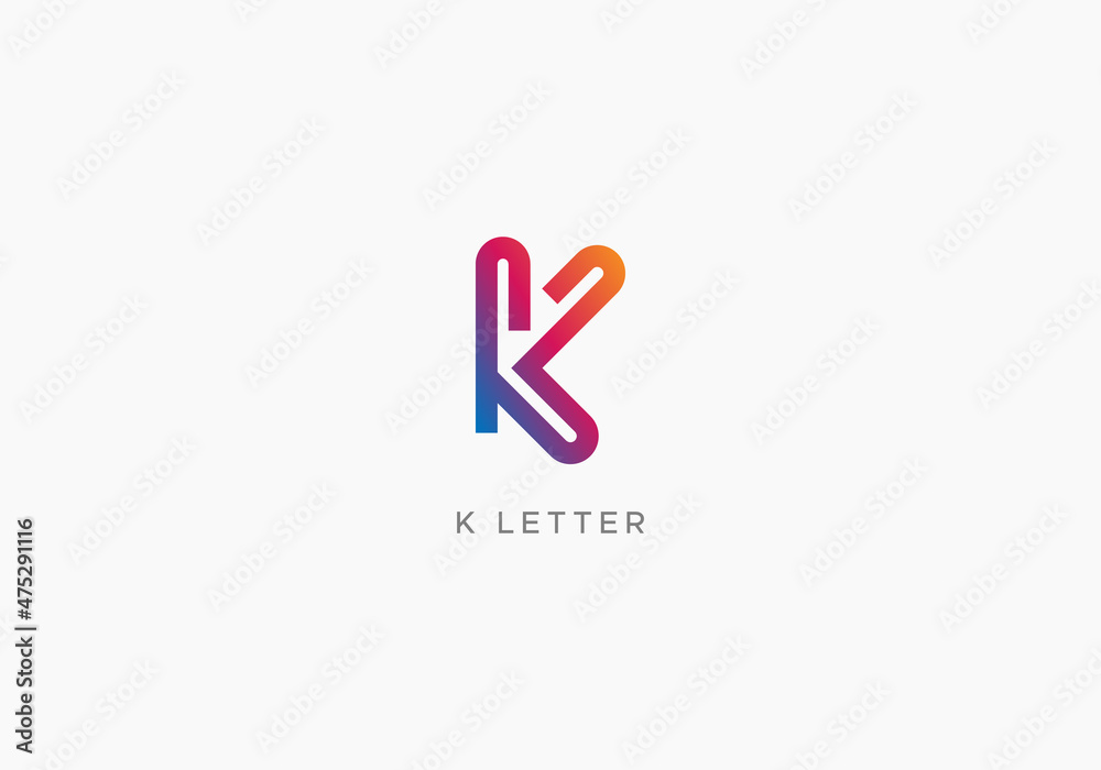 Modern Stylish Gradient Abstract K Letter Logo Design Premium Vector Template Modern Stylish Gradient Abstract K Letter Logo Design Premium Vector Template