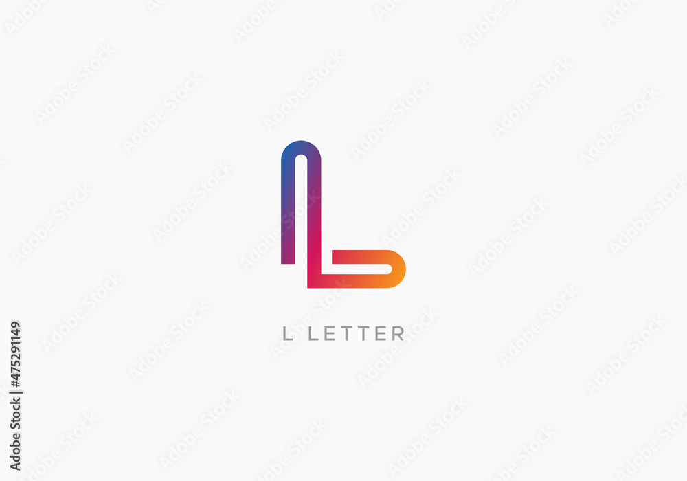 Modern Stylish Gradient Abstract L Letter Logo Design Premium Vector Template