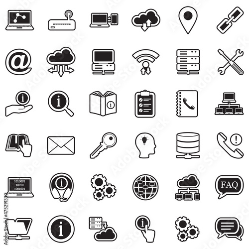 Information Icons. Line With Fill Design. Vector Illustration.